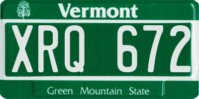 VT license plate XRQ672