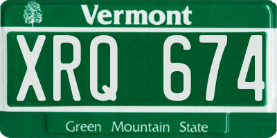 VT license plate XRQ674