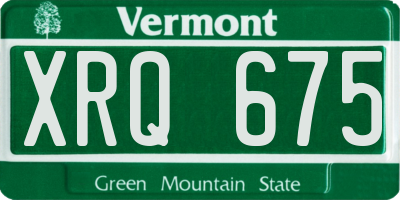VT license plate XRQ675
