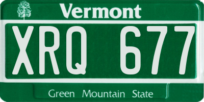 VT license plate XRQ677