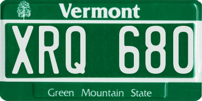 VT license plate XRQ680