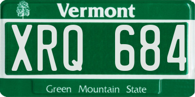 VT license plate XRQ684