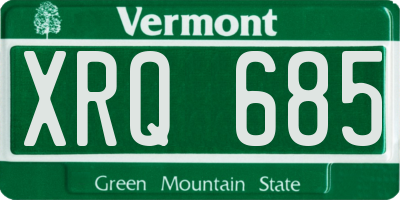 VT license plate XRQ685