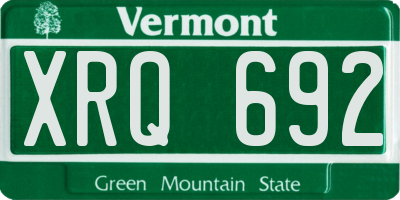 VT license plate XRQ692