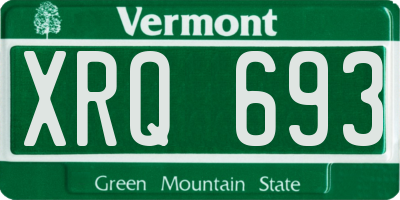 VT license plate XRQ693
