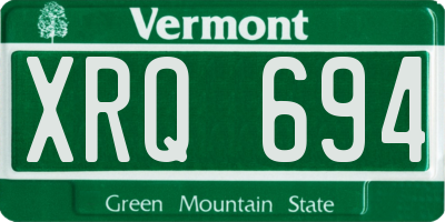 VT license plate XRQ694