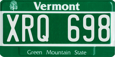 VT license plate XRQ698
