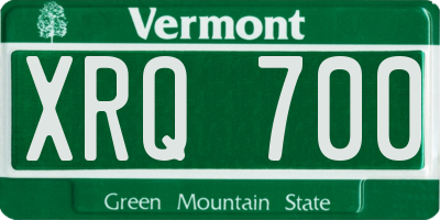 VT license plate XRQ700