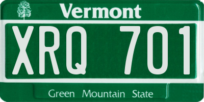 VT license plate XRQ701