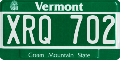 VT license plate XRQ702