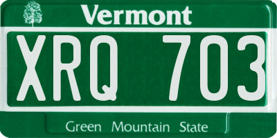 VT license plate XRQ703