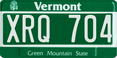 VT license plate XRQ704