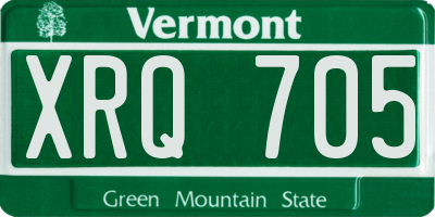 VT license plate XRQ705