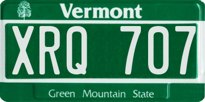 VT license plate XRQ707