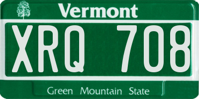 VT license plate XRQ708