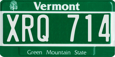 VT license plate XRQ714
