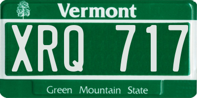 VT license plate XRQ717