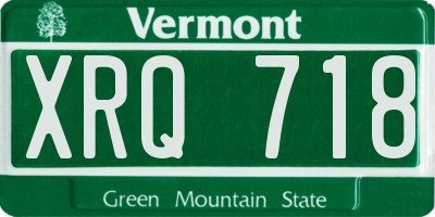 VT license plate XRQ718