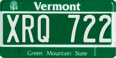 VT license plate XRQ722