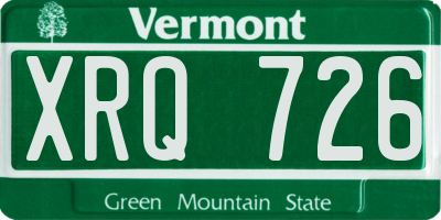 VT license plate XRQ726