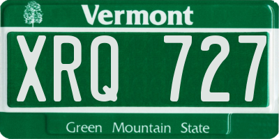 VT license plate XRQ727