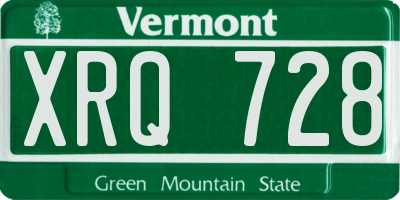 VT license plate XRQ728