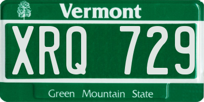 VT license plate XRQ729