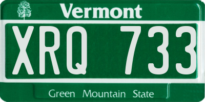 VT license plate XRQ733