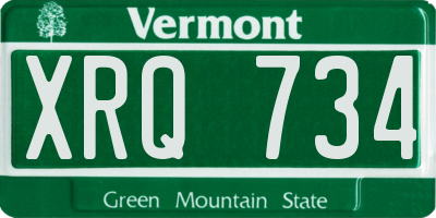 VT license plate XRQ734