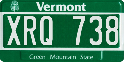 VT license plate XRQ738