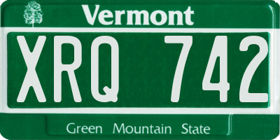 VT license plate XRQ742