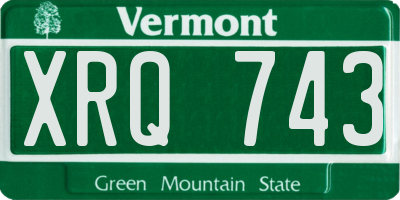 VT license plate XRQ743