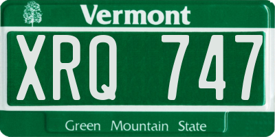 VT license plate XRQ747