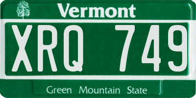VT license plate XRQ749