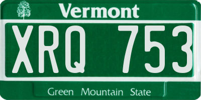 VT license plate XRQ753