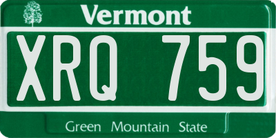 VT license plate XRQ759