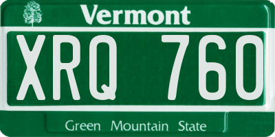 VT license plate XRQ760