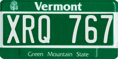 VT license plate XRQ767