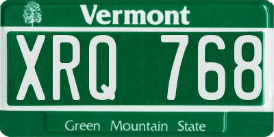 VT license plate XRQ768