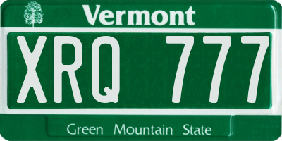 VT license plate XRQ777