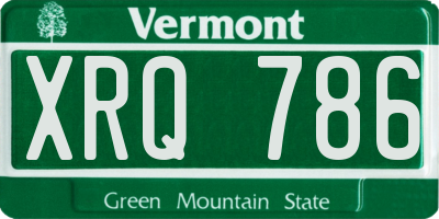 VT license plate XRQ786