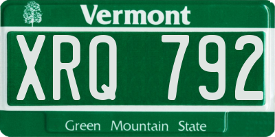 VT license plate XRQ792