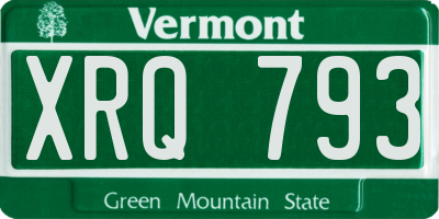 VT license plate XRQ793