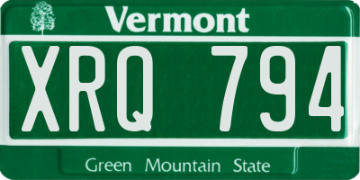 VT license plate XRQ794