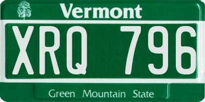 VT license plate XRQ796