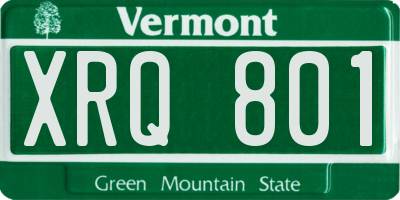 VT license plate XRQ801