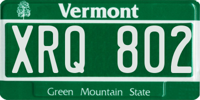VT license plate XRQ802