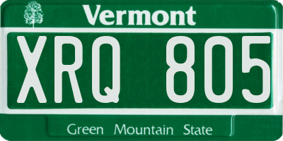 VT license plate XRQ805