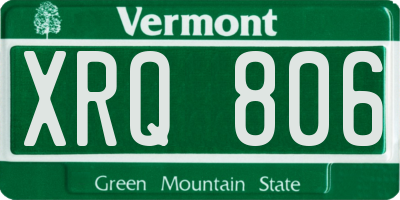VT license plate XRQ806