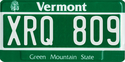 VT license plate XRQ809